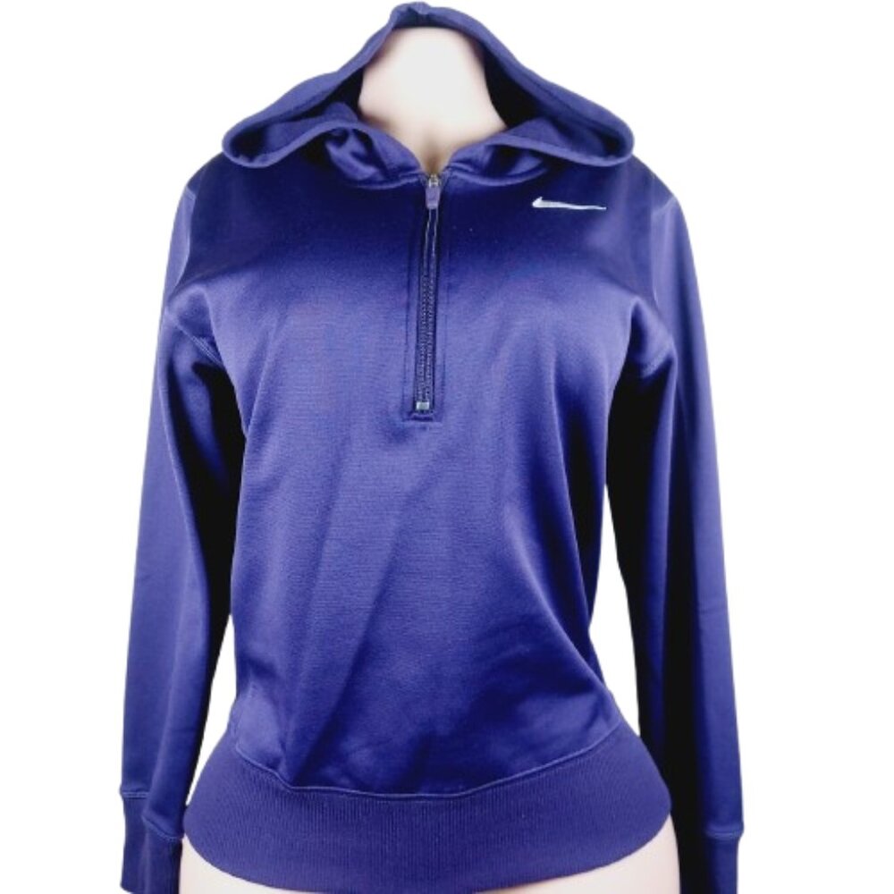 Nike Women's Purple Athleisure Quater-Zip Pullover Hoodie Sweatshirt Size S